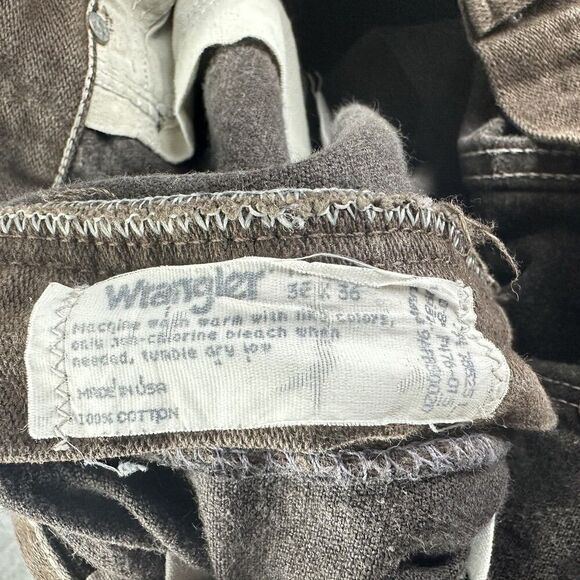 Vintage Wrangler Jeans Mens 36 Long Brown Western Cowboy Workwear Made in USA - Picture 13 of 14